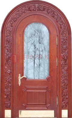 Толстая металлическая арочная дверь со стеклом ДА-20 в Железнодорожном