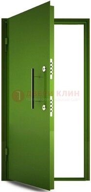 Зеленая металлическая бронированная дверь ДБ-8 в Железнодорожном
