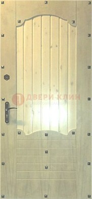 Белая железная дверь с евровагонкой ДЕ-9 в Железнодорожном