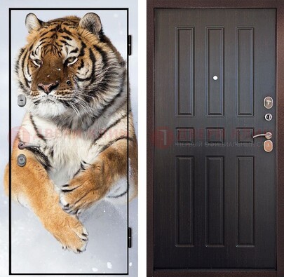 Металлическая дверь с фотопечатью тигра ДФ-1 в Новосибирске