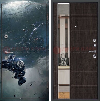 Железная дверь с фотопечатью космической фантастики ДФ-51 в Железнодорожном