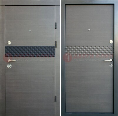Темно-серая стальная дверь с МДФ ДМ-218 в Железнодорожном