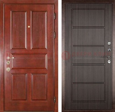 Красная металлическая дверь с МДФ в квартиру ДМ-387 в Железнодорожном