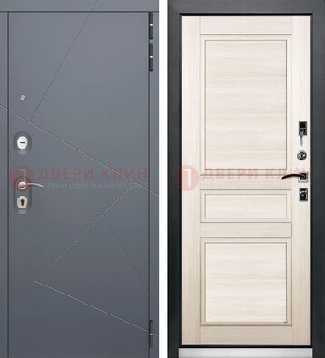 Серая железная дверь с панелями МДФ ДМ-422 в Ставрополе