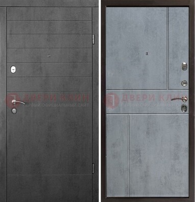 Серая железная дверь с МДФ в стиле хайтек ДМ-446 в Луховицах