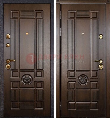 Квартирная коричневая железная дверь с МДФ ДМ-45 в Железнодорожном