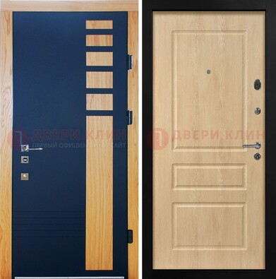 Двухцветная железная дверь с МДФ в квартиру ДМ-511 в Железнодорожном