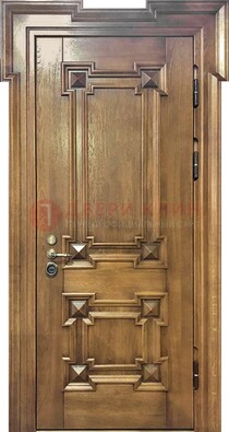 Филенчатая железная дверь с массивом дуба ДМД-56 в Железнодорожном