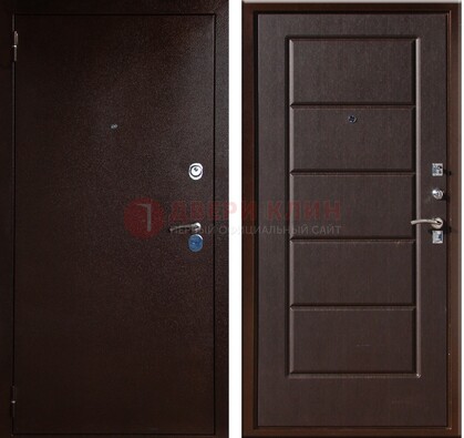Темная входная дверь с порошковым окрасом ДП-113 в Железнодорожном