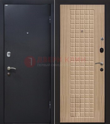 Черная металлическая дверь с порошковым покрытием ДП-157 в Железнодорожном