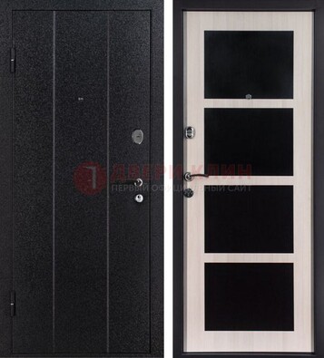 Черная металлическая дверь с порошковым напылением ДП-176 в Железнодорожном