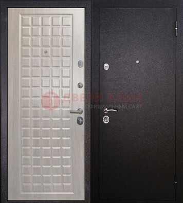 Черная входная дверь с порошковым покрытием ДП-206 в Железнодорожном