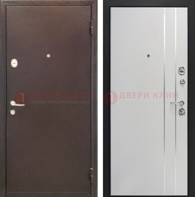Входная дверь с порошковым покрытием с МДФ с молдингами ДП-232 в Железнодорожном
