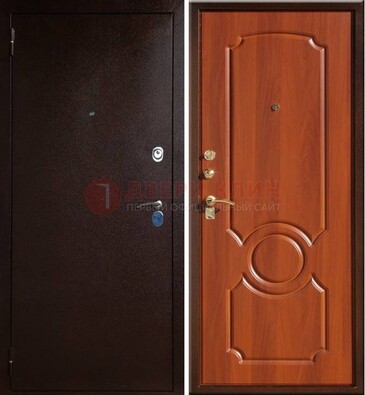 Темная железная дверь с порошковым напылением ДП-46 в Железнодорожном