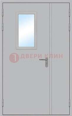 Белая входная техническая дверь со стеклянной вставкой ДПП-10 в Железнодорожном