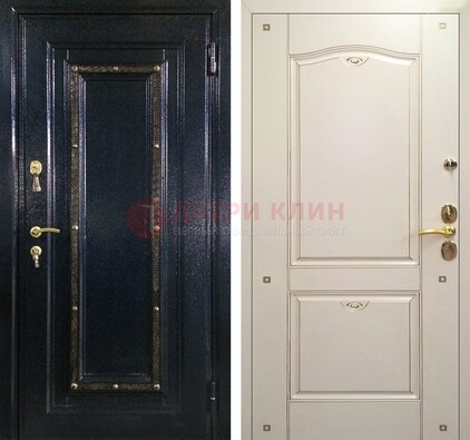 Парадная дверь с золотистым декором ДПР-3 в квартиру в Железнодорожном