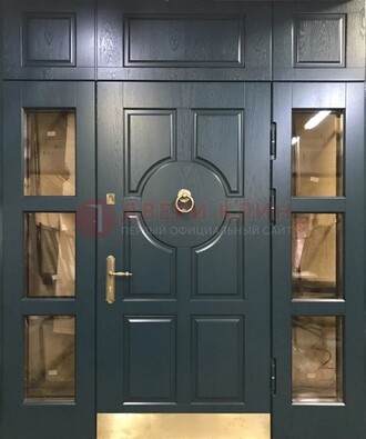 Стальная парадная дверь ДПР-64 со стеклопакетом в Железнодорожном