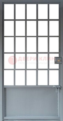Металлическая решетчатая дверь в сером цвете ДР-7 в Железнодорожном