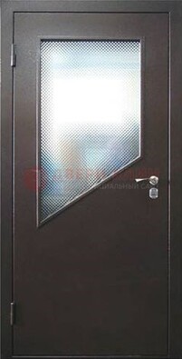 Стальная дверь со стеклом ДС-5 в кирпичный коттедж в Железнодорожном
