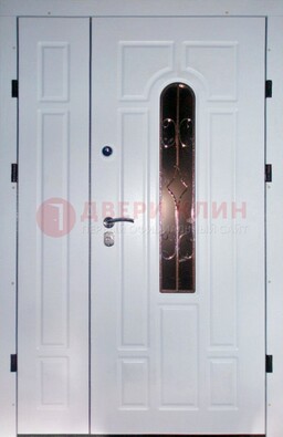 Входная дверь Винорит со стеклом в белом цвете ДСК-277 в Железнодорожном