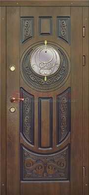 Одностворчатая входная дверь с виноритом и стеклом ДВТ-193 в Железнодорожном
