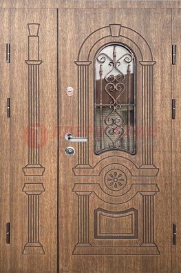 Железная классическая дверь с терморазрывом и рисунком ДВТ-77 в Железнодорожном