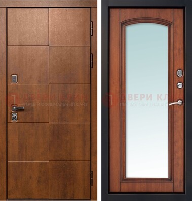 Белая филенчатая дверь с фрезерованной МДФ и зеркалом ДЗ-81 в Железнодорожном