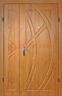 Полуторная металлическая дверь с МДФ золотой дуб ПЛ-17 в Железнодорожном