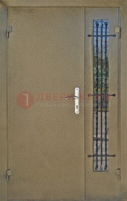 Тамбурная дверь Порошок со стеклом и ковкой ПЛ-20 в Железнодорожном
